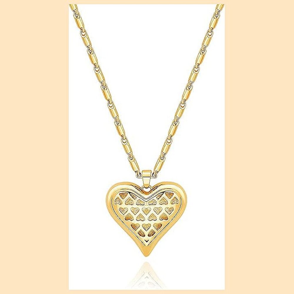 Aobei Pearl 18K Gold Moon Star Lion Evil Eye Golden Puffy Love Heart